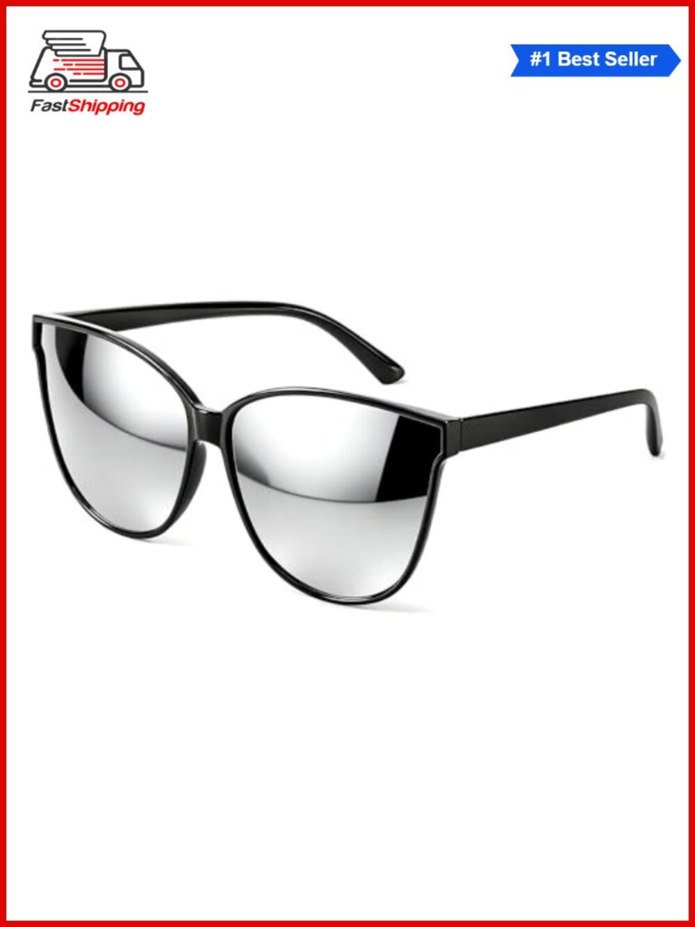 Oversize Polarized Cat Eye Sunglasses UV400 TAC Lens Wide-Fit Women